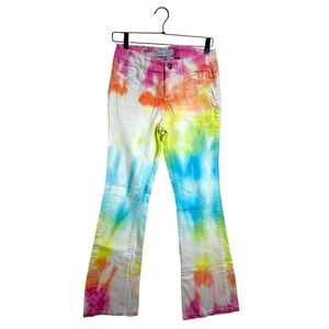 Ranch Dress’n Tie Dye Jeans Rainbow Size 9 Juniors Y2K Festival Rodeo